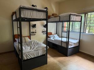 Кровать или кровати в номере OffDuty Hostel Koregaon Park +29 фотографий
