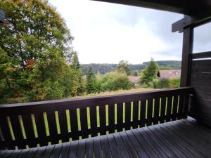 a view from the deck of a house at Zimmer mit Küchenzeile in einer abgelegenen ehemaligen Hotelanlage in Vohenstrauß +2 photos