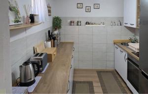 a small kitchen with a counter and a sink at 1 Bedroom Cozy Apartment In Karlobag in Karlobag