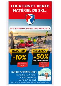 a flyer for a water ski event at L'Ourson skis aux pieds in Valmeinier