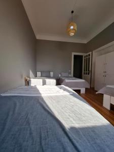 カイロにあるCairo Backpackers Central Hostelの天井の広いベッドルーム1室(ベッド2台付)が備わります。