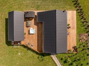 an overhead view of a building with the letter on it at Holiday Home Gizella - 500m to the inlet by Interhome in Spottrup