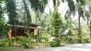 a resort with palm trees in front of a building at Baan Gamnan Resort - Ao Luek in Ban Khao Ngam
