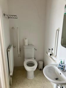 a bathroom with a toilet and a sink at White hart public house in Ashill