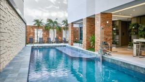 Swimmingpoolen hos eller tæt på Studio Novo com Piscina e Metrô ao lado