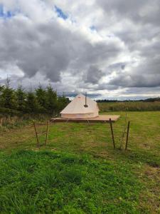 a tent in the middle of a field at Mardi talu Glamping 