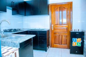 Kuchyň nebo kuchyňský kout v ubytování Appartement du Binks