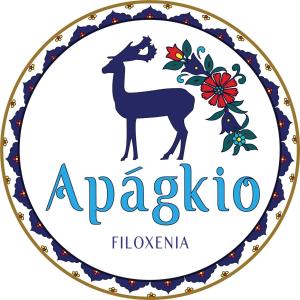 a badge with the flag of arguador with a deer and flowers at Apágkio Filoxenia in Archangelos