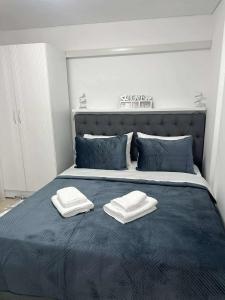 Ένα ή περισσότερα κρεβάτια σε δωμάτιο στο Alexis Apartment