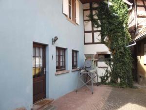 un edificio con una puerta y una cámara delante en Gite Alize, en Dambach-la-Ville