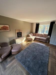 un soggiorno con un divano e un tappeto di Willow falls a Wortley