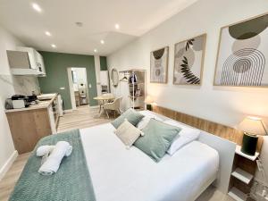 Η κουζίνα ή μικρή κουζίνα στο Verdésia, Studio en plein cœur de Valence