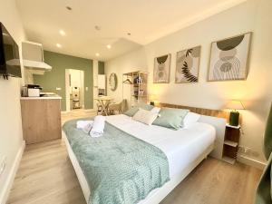 Ένα ή περισσότερα κρεβάτια σε δωμάτιο στο Verdésia, Studio en plein cœur de Valence +6 φωτογραφίες