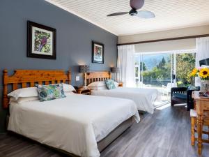 a bedroom with two beds and a window at ANEW Resort Ingeli Forest Kokstad in Kokstad