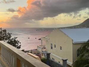 a view of the ocean from a balcony of a building at Panoramic Ocean View in Basse Terre Town