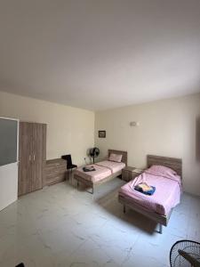 ein Schlafzimmer mit 2 Betten und einem TV. in der Unterkunft Tulip Apartment in Fgura