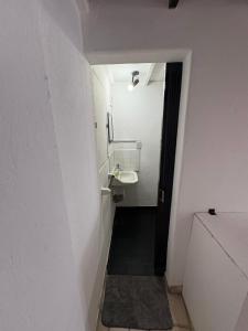 Un baño pequeño con lavabo y espejo. en Central City 2, en San Andrés de Giles