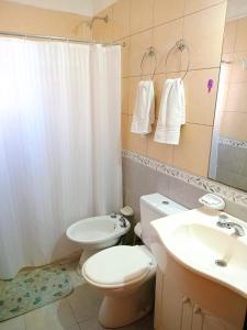 a bathroom with a toilet and a sink at Costa Posadas in Posadas