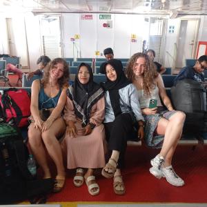 a group of women sitting on a bus at home SPA BANYUWANGI in Banyuwangi