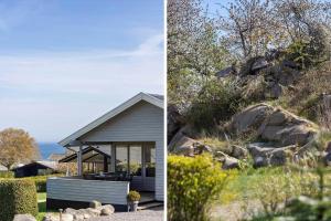 two pictures of a house and a hill with rocks at 6836 Allinge - Fjeldvej 14 in Sandvig