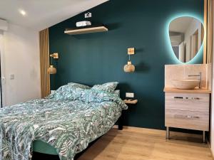 Ένα ή περισσότερα κρεβάτια σε δωμάτιο στο Hébergement standing au calme