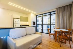 Dapur atau dapur kecil di Studio c/ churrasqueira a 220m da Praia SFR0302