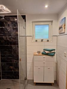 ベルンカステル・クースにあるFeriennest Zitaのシャワーと窓のあるバスルーム +40枚の写真