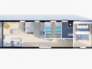 a rendering of a floor plan of aominium at Wellness Lodge with Hottub Haarle in Haarle +11 photos
