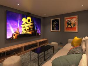 Μια τηλεόραση ή/και κέντρο ψυχαγωγίας στο Chalet d'exception aux 3 Vallées, 14 pers, jacuzzi, sauna - FR-1-452-399 +11 φωτογραφίες