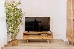 TV a/nebo společenská místnost v ubytování Precioso apartamento con vistas al mar