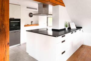 Kuchyň nebo kuchyňský kout v ubytování Ferienwohnung Fuchsfelsen, perfekt für Familien mit Kindern + 23 fotografií