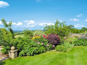 a garden with many different flowers and plants at Highfield Barn in Coulton