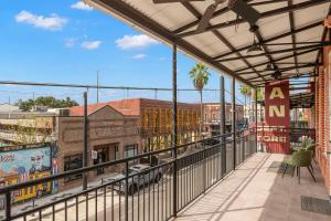a balcony with a view of a street at Casa Ybor Apartments on 7th Ave in Tampa