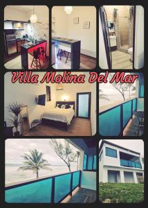 a collage of pictures of a living room and a house at Villa Molina Del Mar in Arecibo