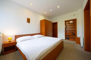 Ένα ή περισσότερα κρεβάτια σε δωμάτιο στο Apartmán Olomouc 2+KK