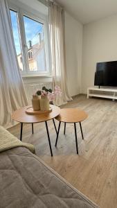 Μια τηλεόραση ή/και κέντρο ψυχαγωγίας στο ST-Apartments Charming 2, Wohnung mit 3 Zimmern und Balkon