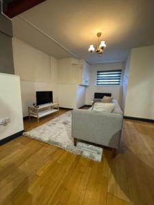 Μια τηλεόραση ή/και κέντρο ψυχαγωγίας στο One bedroom basement flat