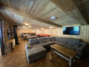 a living room with a couch and a table at Spacious Waimes Villa in Waimes +46 photos