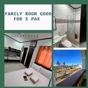 a collage of four pictures of a room with a bedroom at La Patricia Hotel in Baler +18 photos
