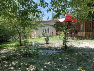 una casa con un patio con árboles delante de ella en Cottage De Hunza- A Soul Retreat Sanctuary, en Hunza 8 fotos más