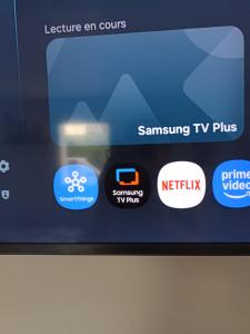 a television screen with different apps on it at L'océane in Saint-Maurice-de-Beynost