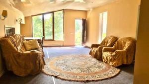 a living room with two chairs and a rug at Nina B&B in Dilijan