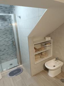 a bathroom with a shower and a toilet at La chorranca in Valsain +25 photos