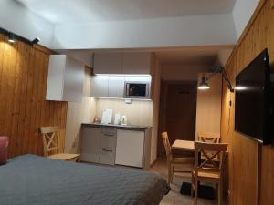 Kuchyň nebo kuchyňský kout v ubytování Apartment Studio Marilleva 1400 Sole Alto, Val di Sole