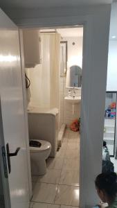 une petite salle de bain avec toilettes et lavabo dans l'établissement Stan, à Negotin