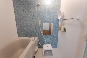a bathroom with a tub and a toilet and a mirror at Haruhiya in Ishigaki Island +29 photos