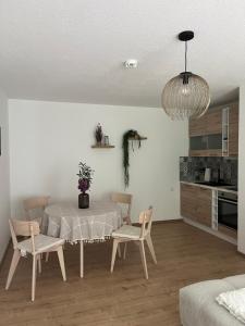 Dapur atau dapur kecil di Modernes Studio mit Terrasse - Bad Griesbach