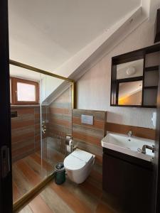 a bathroom with a toilet and a sink at Grand Armada Hotel in Avcılar +33 photos