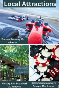 a collage of two pictures of a race car at Theater*2 Game Rooms *Sauna *Hot Tub*Fall Specials in Blakeslee +75 photos