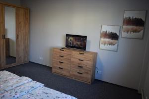 TV a/nebo společenská místnost v ubytování Cozy Rooms Apartment Białystok